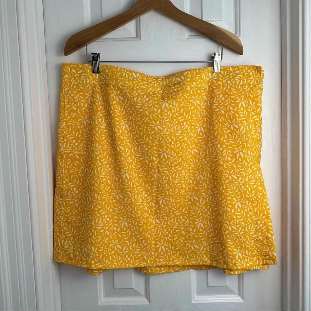 Rip Skirt Hawaii Women's Wrap Skirt, Damask Citrus,  Length 2 EUC